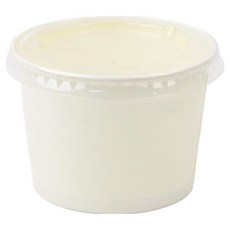 Inp 素色 Gelato 杯型容器 白色 150ml x 100入 + 平面無孔蓋 100入組合