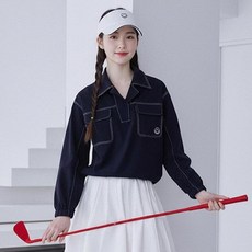 HALEY 女款白色縫線口袋防風套頭衫 HFBWO1119