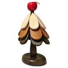 천만마켓 원목 우드 트리 냄비받침, 사과, 1개