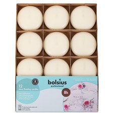 볼시어스 플로팅 캔들 12개 무향 8시간연소 미색, 96g