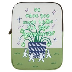 올뉴프레임 노트북 파우치 해피니스 클로버, 연그린, 1개