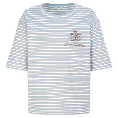 헤지스 여성용 루즈핏 스트라이프 반팔 티셔츠