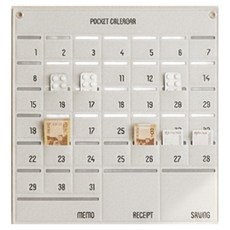 Souplace 口袋月零用錢生活費壁掛月曆 S261-0290W, 白色, 1個