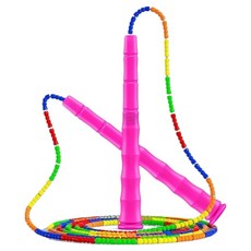 아벨로 소프트 구슬 알록달록 줄넘기, 핑크색, 1개