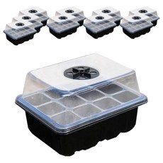 소유공간 플라스틱 뚜껑 통풍구 있는 가정용 다육이 12칸 모종판 블랙 FREE(18.5 x 14.5 cm) S265-0161, 10개