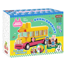 OXFORD TOY 兔子便利商店 校車積木組, 混和顏色, 1套