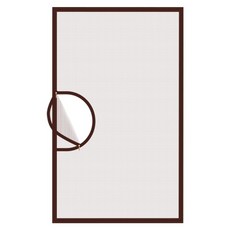 HOMIKO 免打孔魔鬼氈防蚊紗窗 自黏式隱形紗網 U形側開拉鏈款, 咖紗黑貼