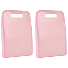 오피스연 손잡이 A4 휴대용 아코디언 파일 케이스, 2개, 핑크