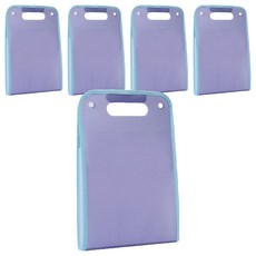 오피스연 손잡이 아코디언 휴대용 파일 케이스 A4, 5개, 블루