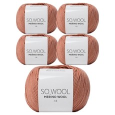 yarna 소울 펀 스웨터 뜨개실 5p + 인쇄도안 DIY 패키지 세트 1~2, 507 빈티지로즈, 1세트