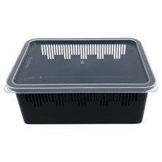 두렙 파충류용 캐슬 사육장 소형 + PP 일반 뚜껑 세트, 블랙+투명PP뚜껑 세트, 블랙, 1개