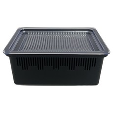 두렙 파충류 캐슬 사육장 소형 + 메쉬망 뚜껑 세트, 블랙+실리콘뚜껑 세트, 블랙(사육장), 투명(뚜껑), 1세트