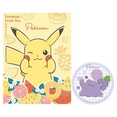PoKeMoN 寶可夢 花果茶 寶島冰菓室 皮卡丘 附杯墊 款式隨機, 5.5g, 1套, 5個裝