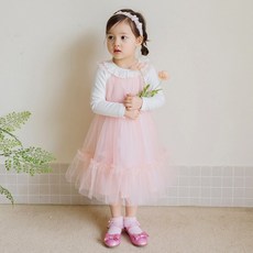 ILoveJ 女童 Lilio 荷葉邊網紗連身裙