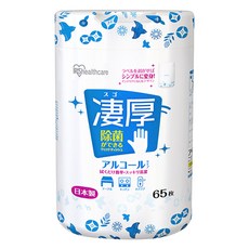 IRIS OHYAMA 愛麗思歐雅瑪 除菌極厚濕紙巾酒精型瓶裝 WTB-65A, 7g, 65個裝, 1組