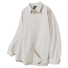 MOZMOZ 男女通用基本款城市條紋寬鬆版襯衫