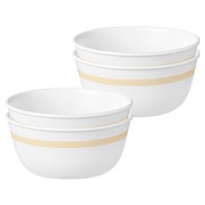 코렐 미니멀체크 면기 4p 세트, 화이트, 1세트