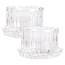 이첸도르프 차노유 글라스 티컵 + 소서 세트, 2세트