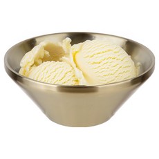 플라라 골드 티타늄 더블월 낮은형 이중 빙수볼, 18cm, 1개