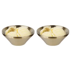 플라라 골드 티타늄 더블월 낮은형 이중 빙수볼, 18cm, 2개