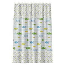 원이네 모던 디자인 방수 샤워커튼, 도트앤피쉬, 1개