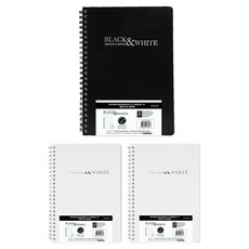 OXFORD 노트 Black&White 4 스프링노트 A5 좌철 80p, 랜덤발송, 3개