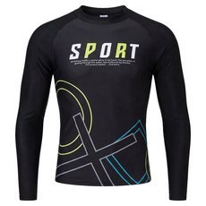 Summer love 夏之戀 SPORTS大男短袖衝浪裝上衣 C25909, 黑色