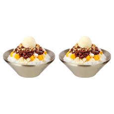 플라라 골드 티타늄 더블월 낮은형 이중 빙수볼, 20cm, 2개