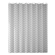 원이네 모던 디자인 방수 샤워커튼, 헤링본, 1개