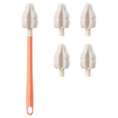 모윰 롱핸들 교체형 스펀지 젖병 젖꼭지솔 5p, 오렌지, 1개