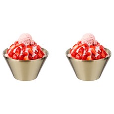 플라라 골드 티타늄 더블월 깊은형 이중빙수볼, 16cm, 2개