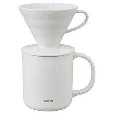 하리오 드리퍼 CMG-350 + 머그컵 화이트 VD-INT-01W 세트, 1세트, 드리퍼 + 머그컵, 350ml