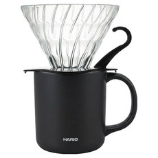 하리오 드리퍼 CMG-350 + 머그컵 블랙 VDGN-02B-KEX 세트, 1세트, 드리퍼 + 머그컵, 350ml 1세트, 드리퍼 + 머그컵, 350ml