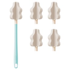 모윰 롱핸들 교체형 스펀지 다용도솔 5p, 블루, 1개
