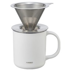 하리오 머그컵 CMG-350-W + 드리퍼 DMD-01-HSV 세트, 1세트, 드리퍼 + 머그컵 화이트 1세트, 드리퍼 + 머그컵 화이트
