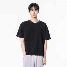 모즈모즈 남녀공용 크롭핏 소로나 쿨링 기능성 뒷절개 무지 반팔 티셔츠