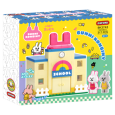 OXFORD TOY 兔子便利商店 學校積木組, 混和顏色, 1套