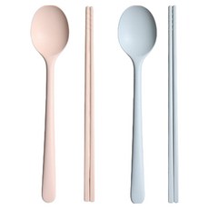 라임올리브 실리콘 수저 2인용 세트 SL084, 핑크, 그레이, 1세트, 스푼 2종 + 젓가락 2종 핑크, 그레이, 1세트, 스푼 2종 + 젓가락 2종