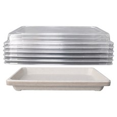 Bloom at home 牛皮紙容器 方形託盤 + 蓋子組合 15號