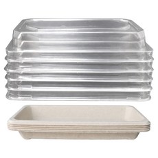 Bloom at home 牛皮紙容器 方形託盤 + 蓋子套組 4號