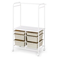 IRIS OHYAMA 愛麗思歐雅瑪 兒童收納衣架 KHR-800 1組, 燕麥色, 4層