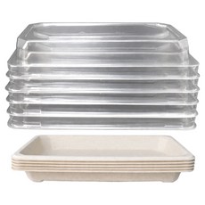 Bloom at home 牛皮紙容器 方形託盤 + 蓋子 8號套組