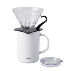 하리오 이중 보온 보냉 머그컵 화이트 470ml CMG-470 + 드리퍼 VDGN-02B-KEX 세트, 1세트, 드리퍼 + 머그컵
