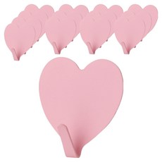 덴빌리어 예쁜 고리 하트 접착 후크 4 x 4 cm, 라이트 핑크, 14개
