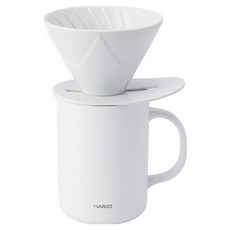 하리오 머그컵 CMG-470 + 드리퍼 VDMU-02-CW 세트, 1세트, 드리퍼 + 머그컵 화이트, 470ml