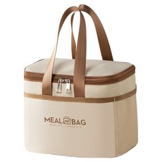 소루엔 대용량 보온보냉 도시락 가방, 베이지, 1개