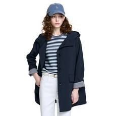 헤지스 여성용 경량 후드형 트렌치 코트