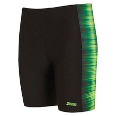 ZOGGS 男款 綠線心靈 運動五分泳褲 462796-PIGN-36, 黑綠色