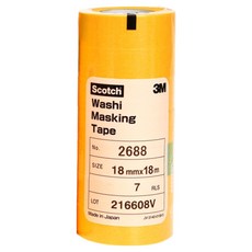 스카치 내열 와시 마스킹 테이프 옐로우 18mm x 18m 7p, 1개