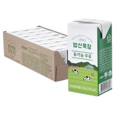 범산목장 국내산 유기농 우유, 150ml, 24개